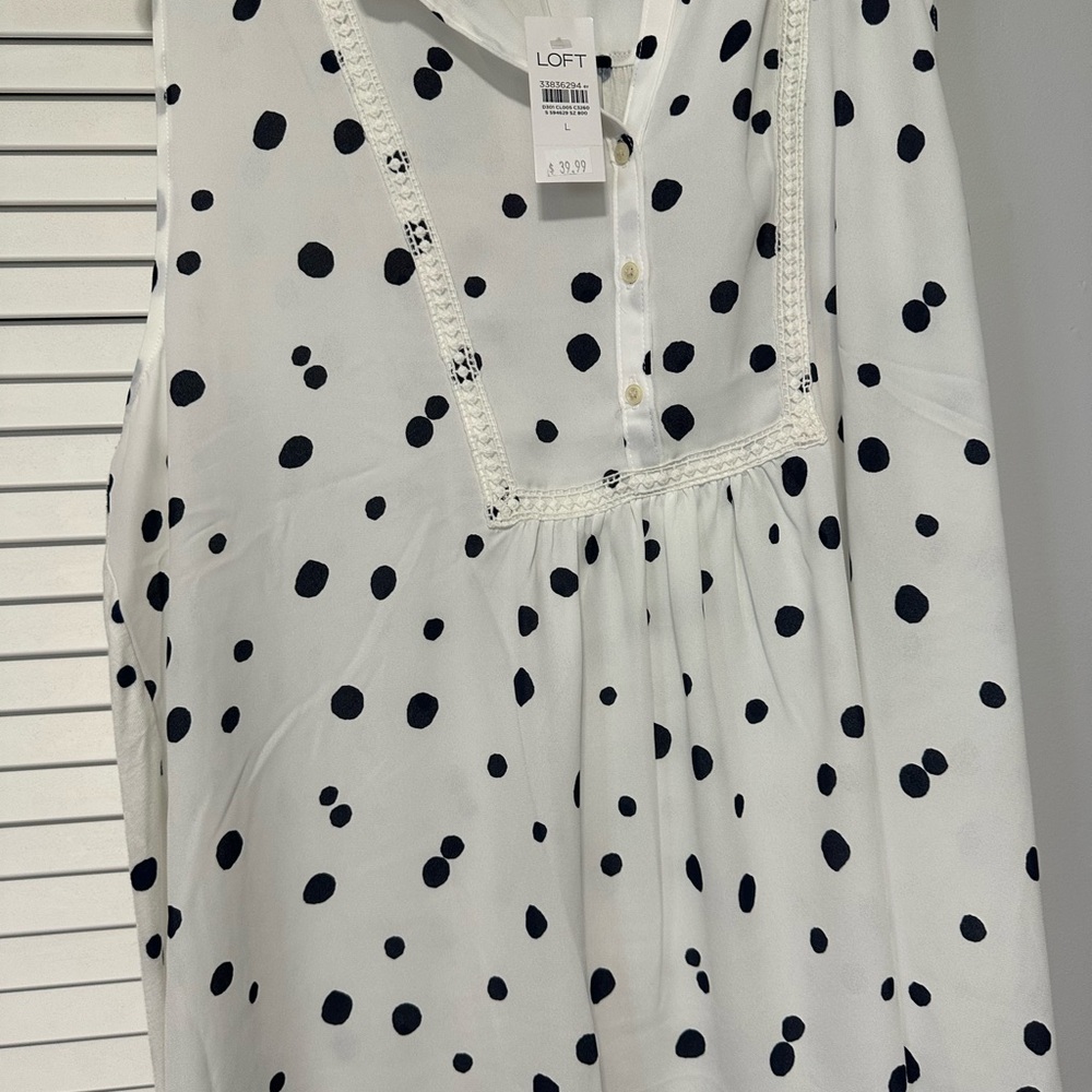 LOFT  Casual blouse - White with Black Dots